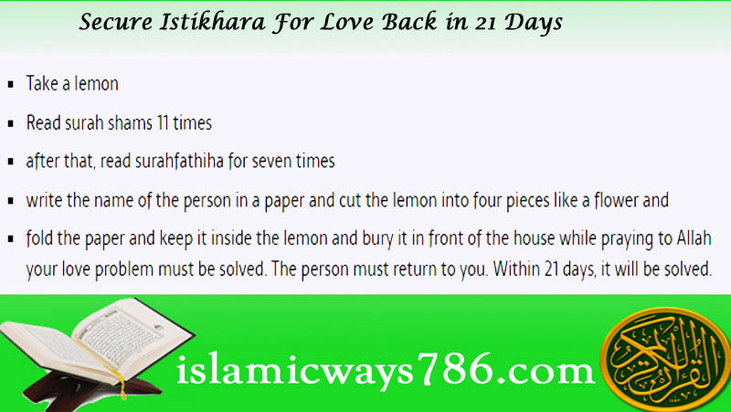 Secure Istikhara For Love Back in 21 Days