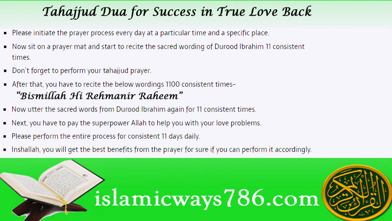 Tahajjud Dua for Success in True Love Back