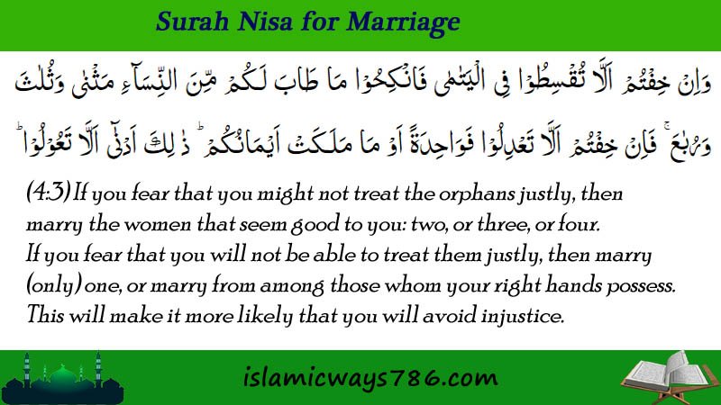 Surah Nisa for Marriage