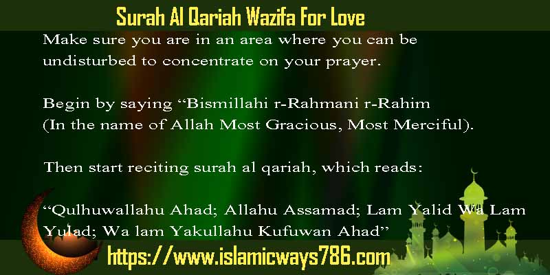 Surah Al Qariah Wazifa For Love