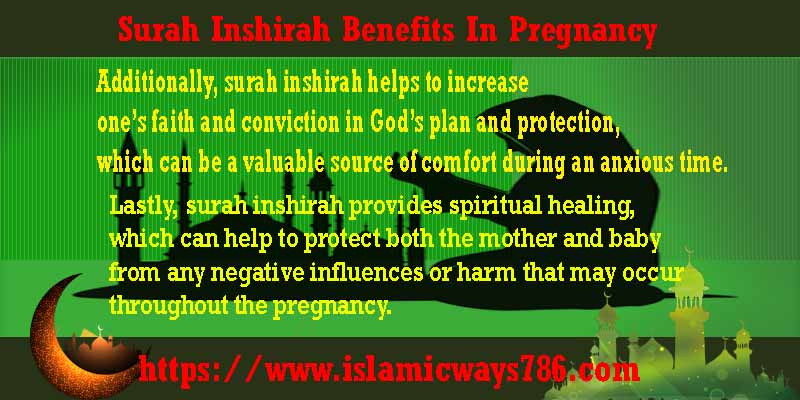 Surah Inshirah Benefits In Pregnancy