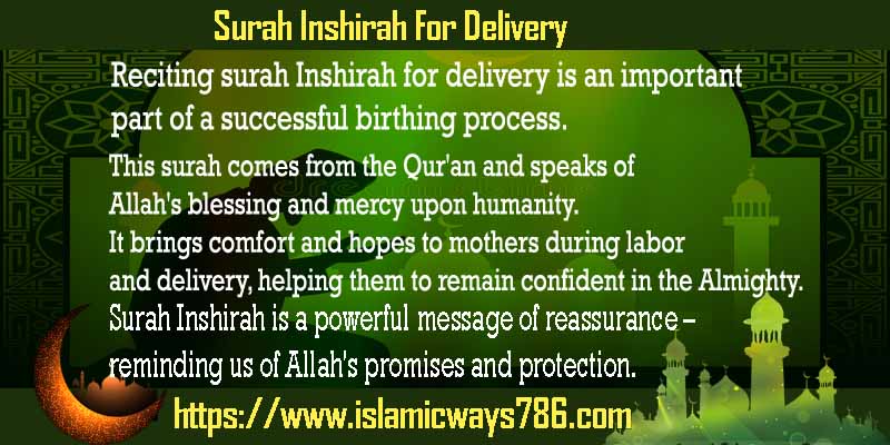 Surah Inshirah For Delivery