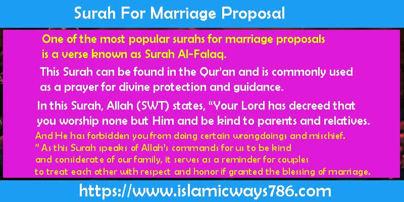 Surah For Marriage Proposal